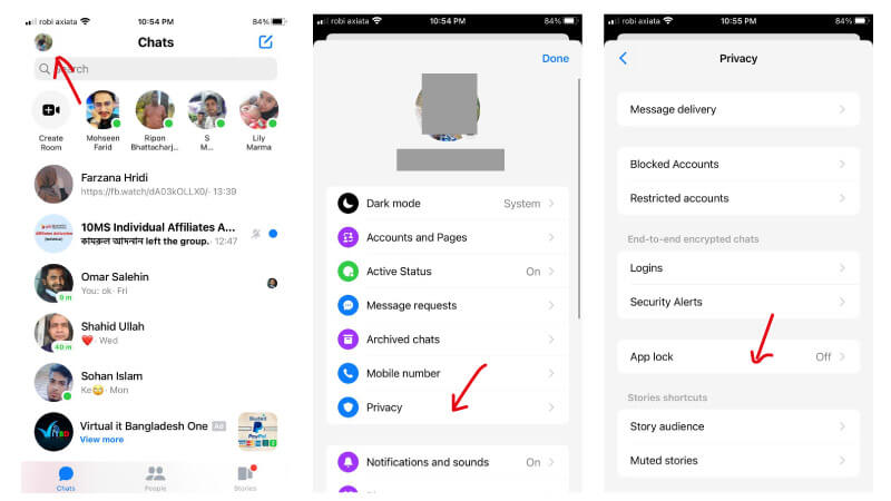 how to enable touch id for facebook messenger