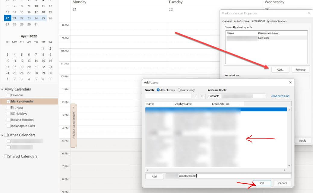 how to share calendar in outlook step by step