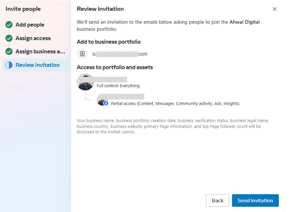 how to give Facebook page access to new admin with business manager